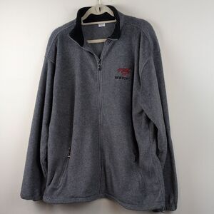 GOGO Sports, Inc Gray & Black Newport RI Embroidered Zip-Up Fleece Jacket Unisex